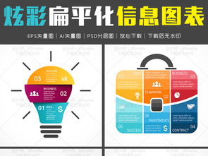 炫彩扁平化信息圖表 AI素材下載與信息咨詢服務指南